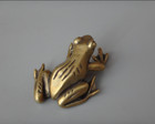 Brass Handwork Carving Frog Statue Pendant Chineae Collection Old Asian Old