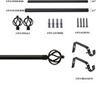 Curtain Rods For Window 3 4  Twist Cage Single Curtain Rod  28 - 48   Black