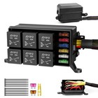 Universal 12v Waterproof Automotive 6 Ato Fuse Relay Box Block W  Harness Marine