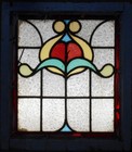 Pretty Abstract Edwardian English Leaded Stained Glass Window 18 3 4  X 21 1 4 