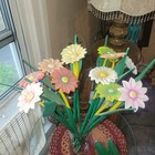 Vintage Hand Made Pennsylvania Dutch Folk Art Long Stemmed Wooden Daisies   