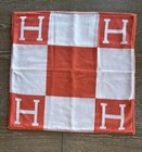 New Orange Ecru Avalon H Monogram Pillow Cover Cashmere Blend Euro Sham 26x26