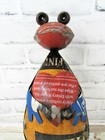 Rustic 15  Repurposed Recycled Colorful Scrap Metal Frog W  Heart Statue Home