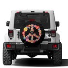  Spare Tire Cover With Backup 17  With Backup Camera Hole Colorful Peace Flower