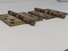 Pair Vintage Solid Brass 5x5 Ball Tip Door Hinges Heavy Acorn Finial Architectur