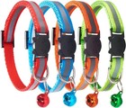 Cat Collar With Bell 4 Pack Durable Breakaway Adjustable Reflective Cat Collars