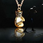 Gold Boxing Glove Necklace Stainless Steel Pendant  22  Chain