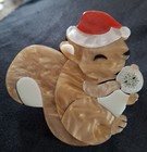 Cute 3d Acrylic Squirral With Bauble Christmas Gift Hat Stocking Filler