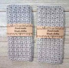 Crochet Handmade Wash Face Cloth Bath Cotton Spa Reusable Silver Gray 2pc Set
