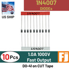 10 Pcs 1n4007 Diode 1a 1000v Rectifier Diode Do-41 Fast In4007   Us Ship Exp