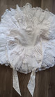 Vintage Baby Girl Dress 12 M White Lace Ruffle Party Pageant Full Circle Frilly