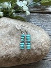 Southwestern 925 Sterling Silver Blue Turquoise Bead Earrings 1 Inch