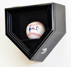 1 Baseball Ball Display Case Black Wood Mlb Autograph Rack Holder Wall Cabinet