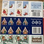 160 Forever Stamps Usps 8 Sheets Books Christmas Card Gingerbread Winter Otters