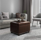 Storage Ottoman Leather Bench Footrest Seat Footstool Cube Stool Chest Tufted