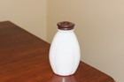 Vintage Antique Milk Glass Talcum Powder Bottle Copper Top