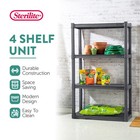 Sterilite 4 Shelf Unit Heavy Duty   Easy To Assemble Plastic Storage Unit  Gray