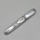 Antique French Silver Needle Case Floral Sewing Etui C 1900