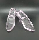 Vintage Oneida Pair Crystal Pink Slippers   Shoes Figurines Trinket Holder