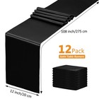 12 Pack Black Satin Table Runner 12x108 Inch Wedding Party Banquet Decoration