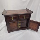 Vtg Korean Rosewood Jewelry Chest Brass Hardware Velvet Mid-century Handcrafted