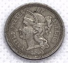 1881  - Us Three 3 Cent Coin -  Philadelphia Mint