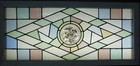 Victorian Old English Leaded Stained Glass Window Transom 41  X 18 75 