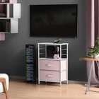 Nightstand 2-drawer Shelf Storage - Bedside Furniture End Table Chest Pink