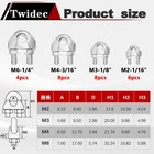 26 Pcs Stainless Steel Wire Rope Cable Clip Clamp  1 16  1 8  3 16 1 4 Wire Rope