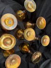 Louis Comfort Tiffany Favrile Gold Iridescent Art Glass Wine Goblets Complete