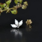 14k Yellow Gold Marquise Cut Natural Gh Si White Diamond Her Screw Back Nose Pin
