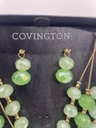 Necklace   Earring Set Green Color Covington Fashion Costume Jewelry