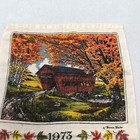 Vintage Linen Cloth Calendar 1973 Wall Hanging Covered Bridge Warren Boucher