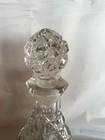 Clear Crystal Glass Liquor Bottle Decanter W Stopper  8 1 4 In With Lid Vintage