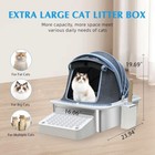 Stainless Steel Litter Box With Lid Enclosed Cat Litter Boxes Xl Extra Large Lit