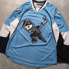 Reebok Ccm Ahl Hockey Jersey M Light Blue Pirate Skull Made In Canada