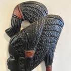 Vintage Hand Carved African Woman Wall Art Ghana Plaque Bust Wood Relief 19   