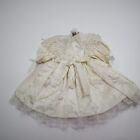 Vintage Popayes Ivory Cream Floral Dress Girls Baby Toddler Size Small
