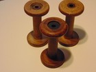 Lot Of 3 Matching Rustic Vintage Primitive Textile Mill Wooden Spools 5 5  Tall
