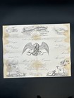 Antige 1880s Gaskell Penmanship Sheet Eagle Flourish 17    wide 13 1 2 Inches Tall