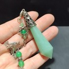 Natural Aventurine Crystal Divination Pendulum Necklace Pendant Dowsing Point 1x