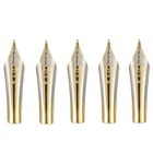 5pcs Fountain Pen Nibs 0 5mm Medium Nib Iridium Writing Pen Tip Gold