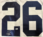 Saquon Barkley Signed White Custom Jersey Signed Beckett Certified Sticker Only