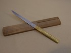 Japanese Sword  Small Knife  Brass Handle  Silver Plated Menuki