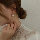 Fashion Champagne Pearl Ear Stud Earrings Drop Dangle Women Wedding Jewellery