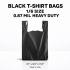 Bags 1 6 21 X 6 5 X 11 5 Heavy Duty  87 Mil  Black T-shirt Plastic Shopping Bags