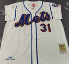 Vintage Mike Piazza  31 Mets Throwback White Sewn Stitched Jersey 