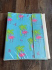 Vintage 3 Ring Binder Trapper Keeper Style W  Folders   Paper 80 s 90 s Flamingo