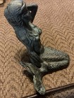 Vintage Bronze Style Cast Iron Mythical Mermaid Figurine