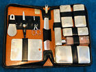 Vintage Leather Mens Travel Kit Grooming Toiletry Kit Black Leather Case Zipper